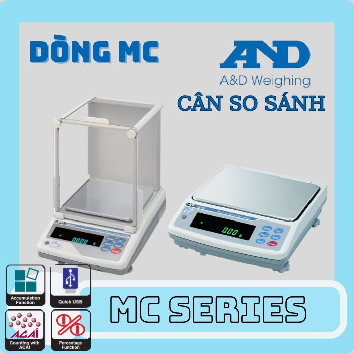 Cân điện tử - Cân so sánh A&D - Dòng MC - Nhật Bản