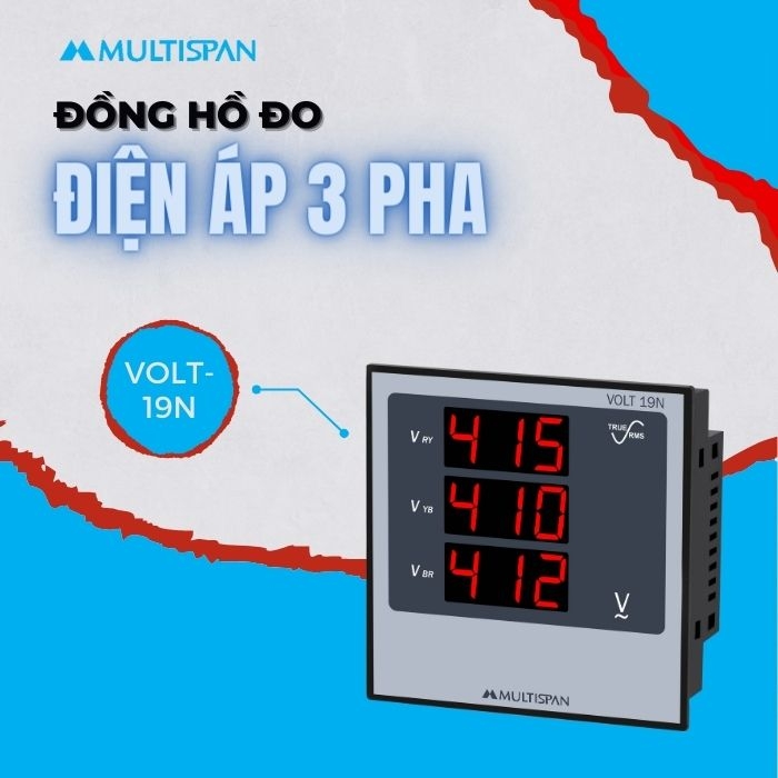 Đồng hồ đo điện áp 3 pha VOLT-19N Multispan