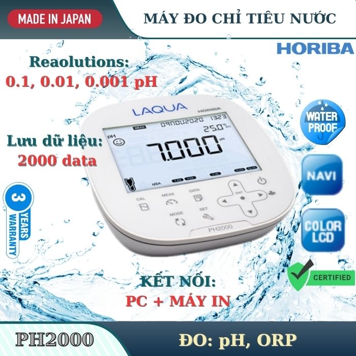 Máy đo chỉ tiêu nước Horiba model pH2000