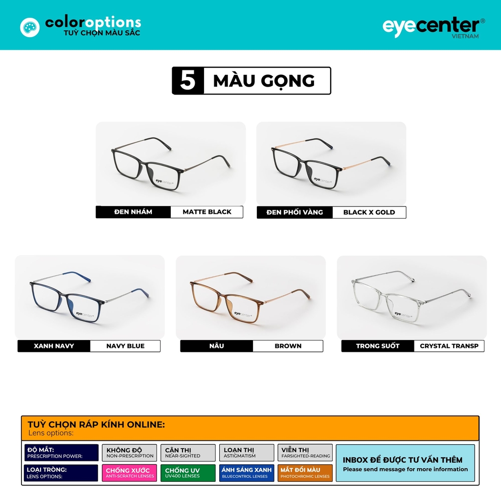 [A130] Gọng kính cận nam nữ chính hãng EYECENTER nhiều màu 2519