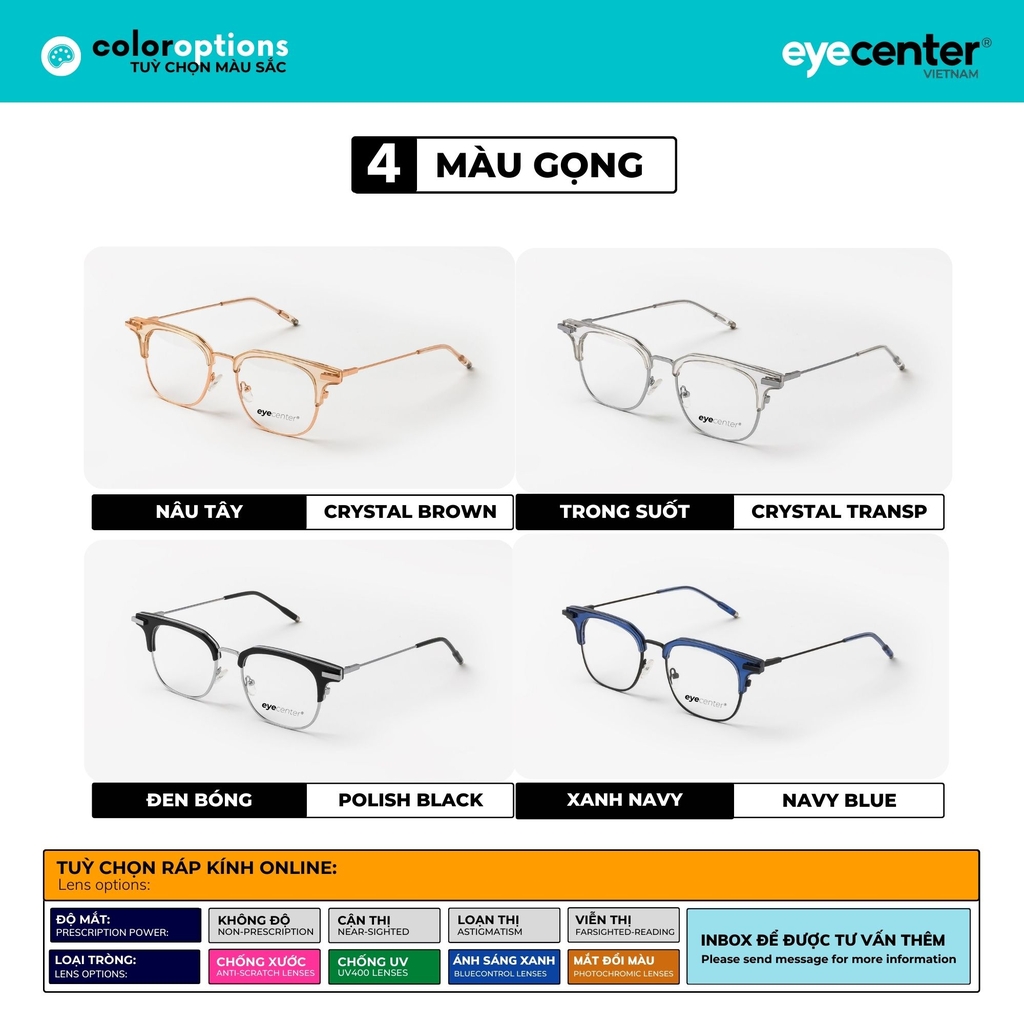 [A128] Gọng kính cận nam nữ chính hãng EYECENTER nhiều màu 9002