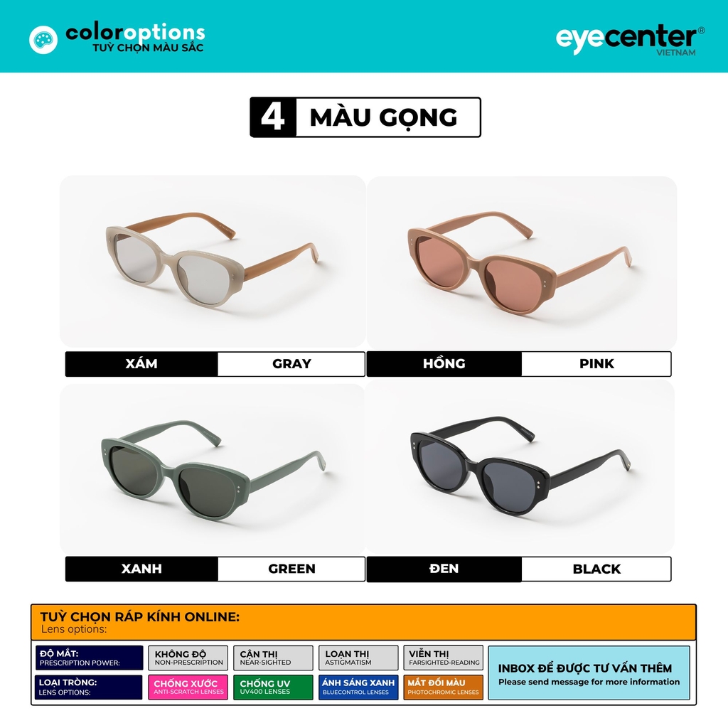 [S68] Kính mát Crystal UV chính hãng EYECENTER nhiều màu 5008 - 6233