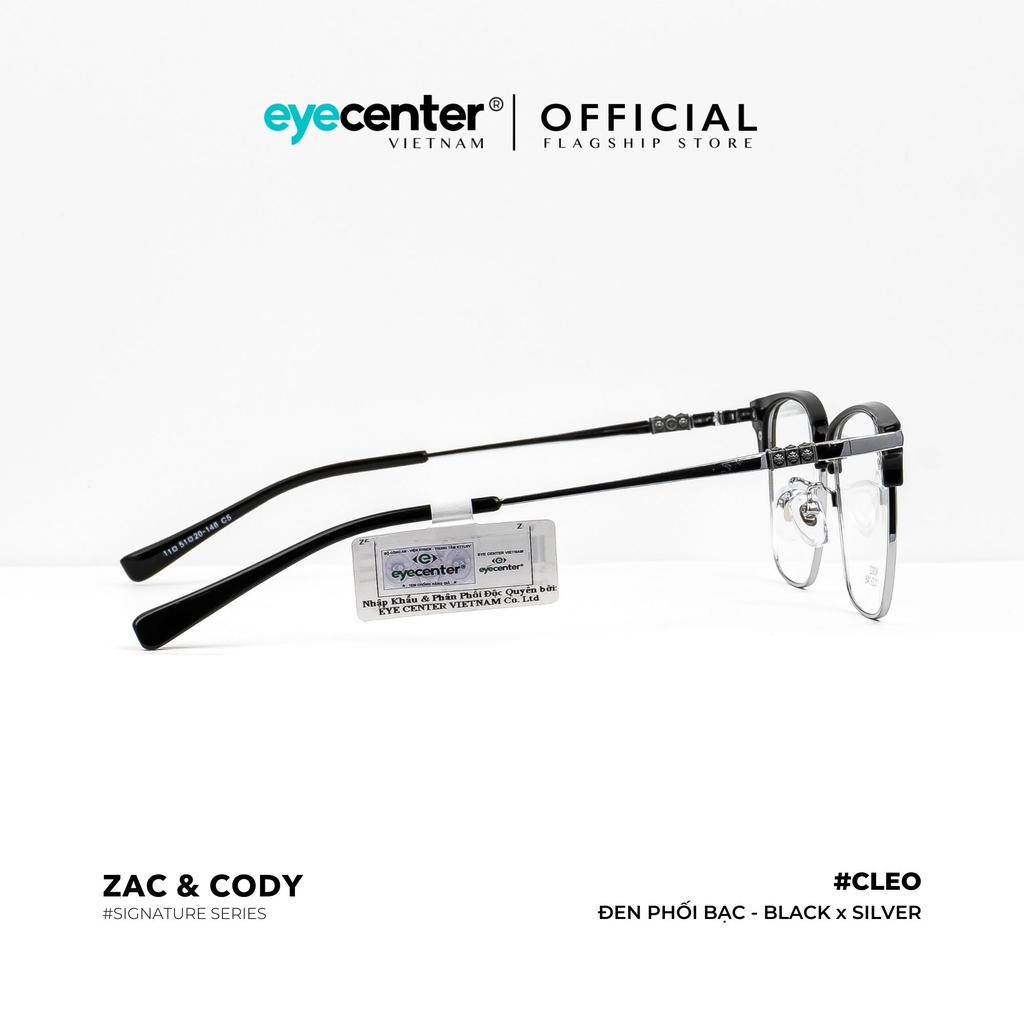 [A11] Gọng kính cận nam nữ CLEO chính hãng ZAC & CODY  kim loại chống gỉ  ZC K0002 A11 by Eye Center Vietnam