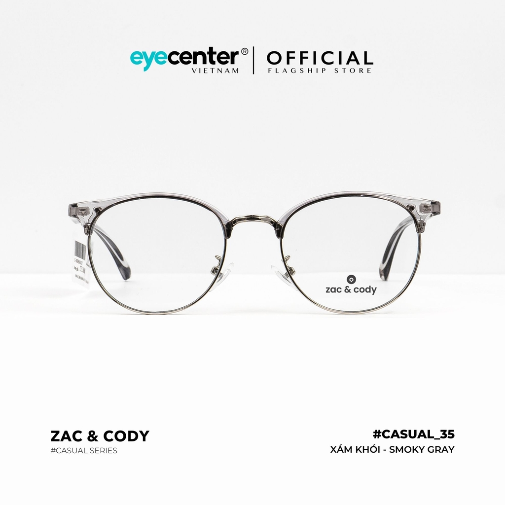 [C35] Gọng kính cận nam nữ chính hãng ZAC & CODY gọng nhựa chống gãy siêu nhẹ casual.35 ZC 6214 by Eye Center Vietnam