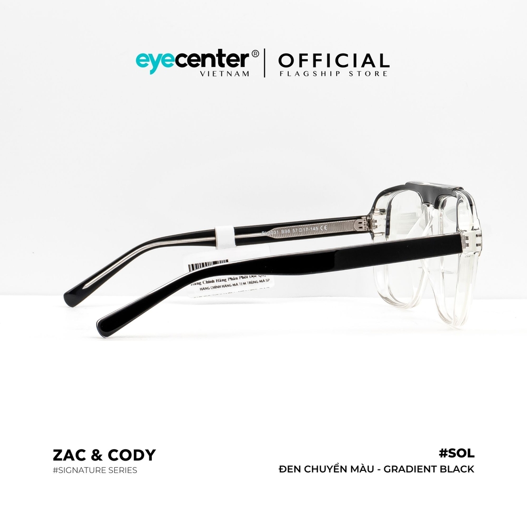 [A36] Gọng kính cận nam mắt vuông lớn chính hãng SOL by ZAC & CODY lõi thép chống gãy ZC BL3031 A36 by Eye Center Vietnam