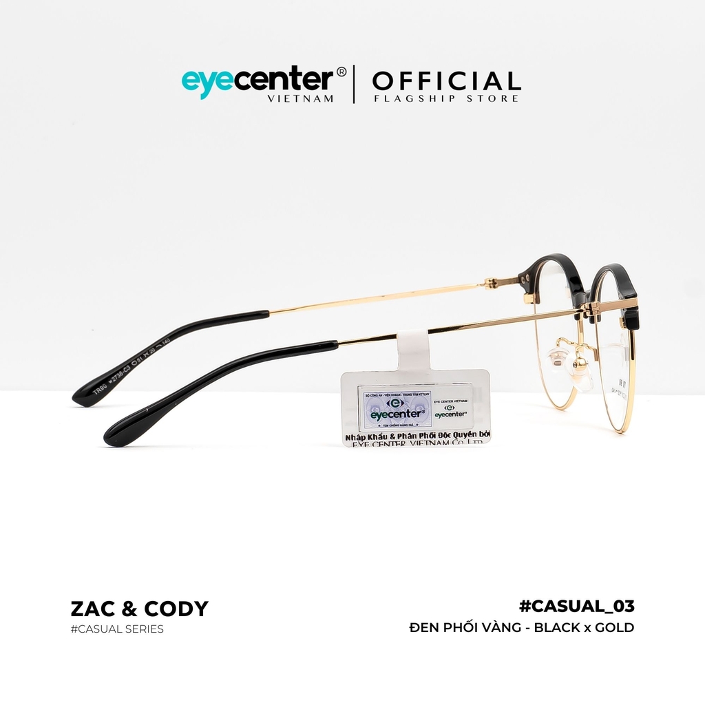 [C03] Gọng kính cận nam nữ chính hãng ZAC & CODY kim loại chống gỉ nhiều màu casual.03 2736 by Eye Center Vietnam