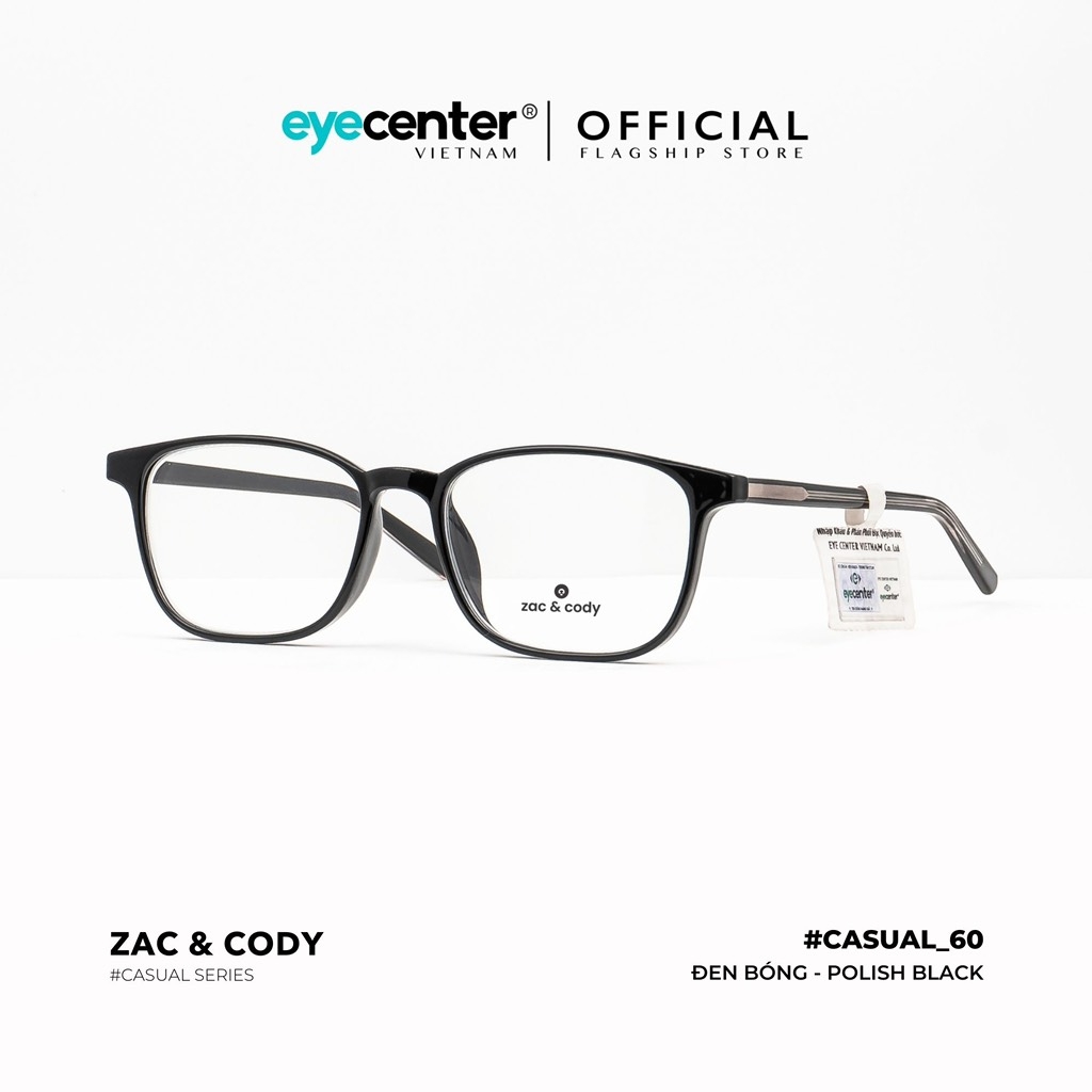 [C60] Gọng kính cận nam nữ chính hãng ZAC & CODY lõi thép chống gãy nhiều màu casual.60 ZC 8245 by Eye Center Vietnam