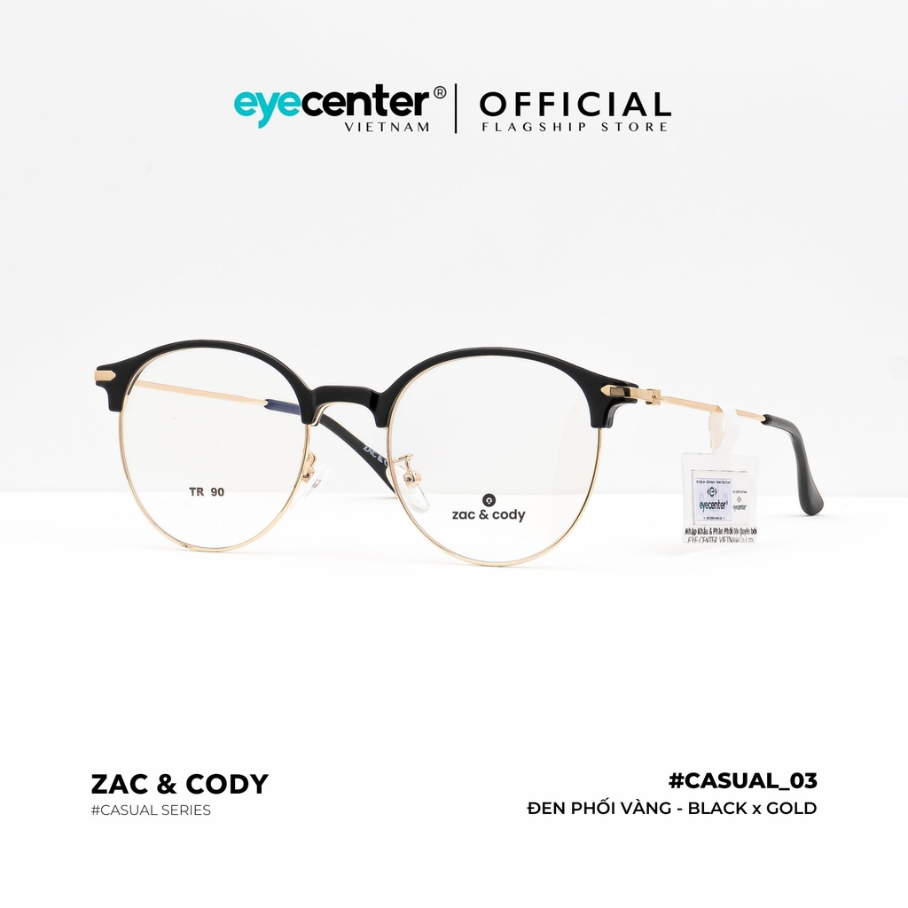 [C03] Gọng kính cận nam nữ chính hãng ZAC & CODY kim loại chống gỉ nhiều màu casual.03 2736 by Eye Center Vietnam