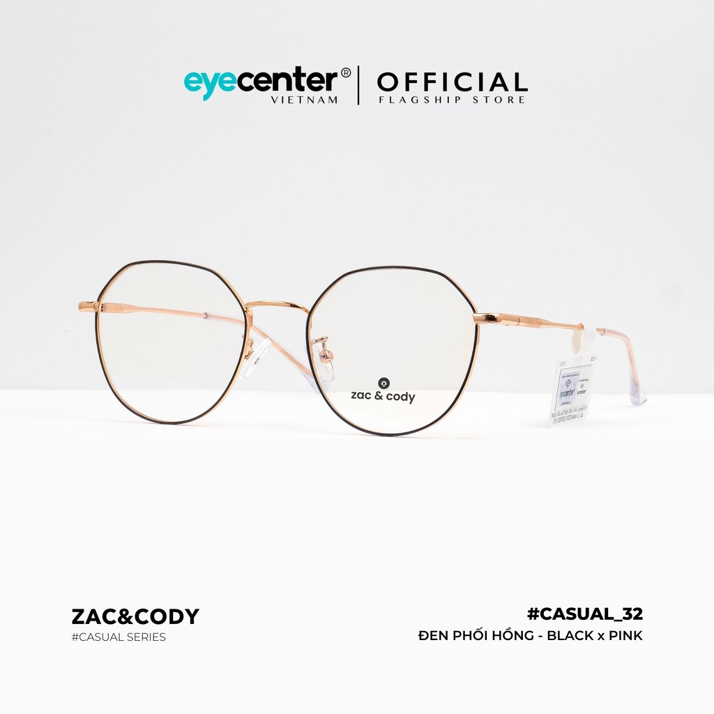 [C32] Gọng kính cận nữ chính hãng ZAC & CODY kim loại chống gỉ nhiều màu casual.32  ZC D29115 by Eye Center Vietnam