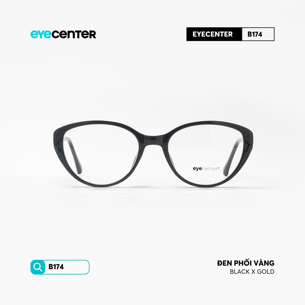 [B174] Gọng kính cận mắt mèo nữ chất liệu nhựa phối kim loại chống gỉ by Eye Center Vietnam