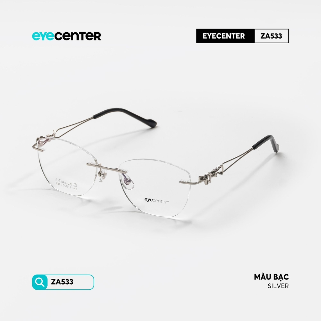 [ZA533] Gọng kính nữ không viền chất liệu Titanium chống gỉ by Eye Center Vietnam