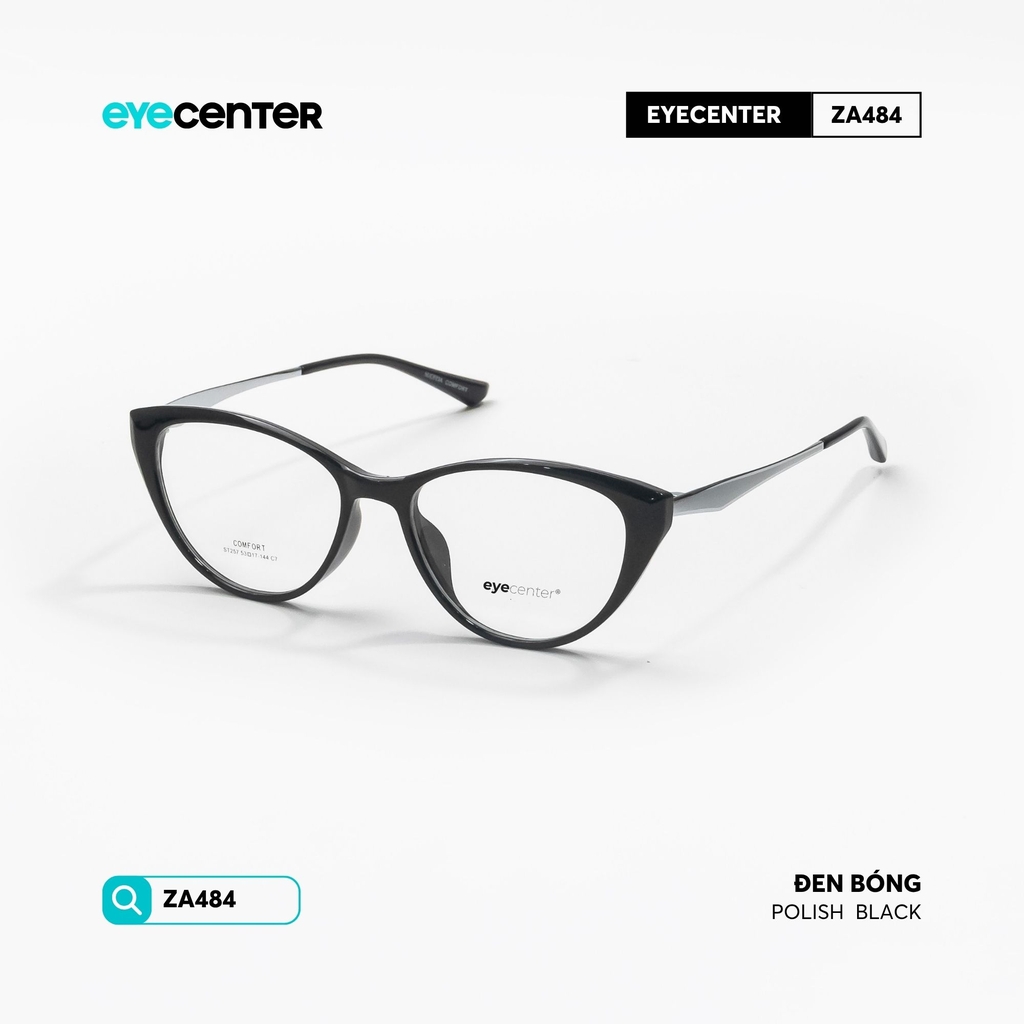 [ZA484] Gọng kính cận mắt mèo nữ chất liệu nhựa phối kim loại chống gỉ by Eye Center Vietnam