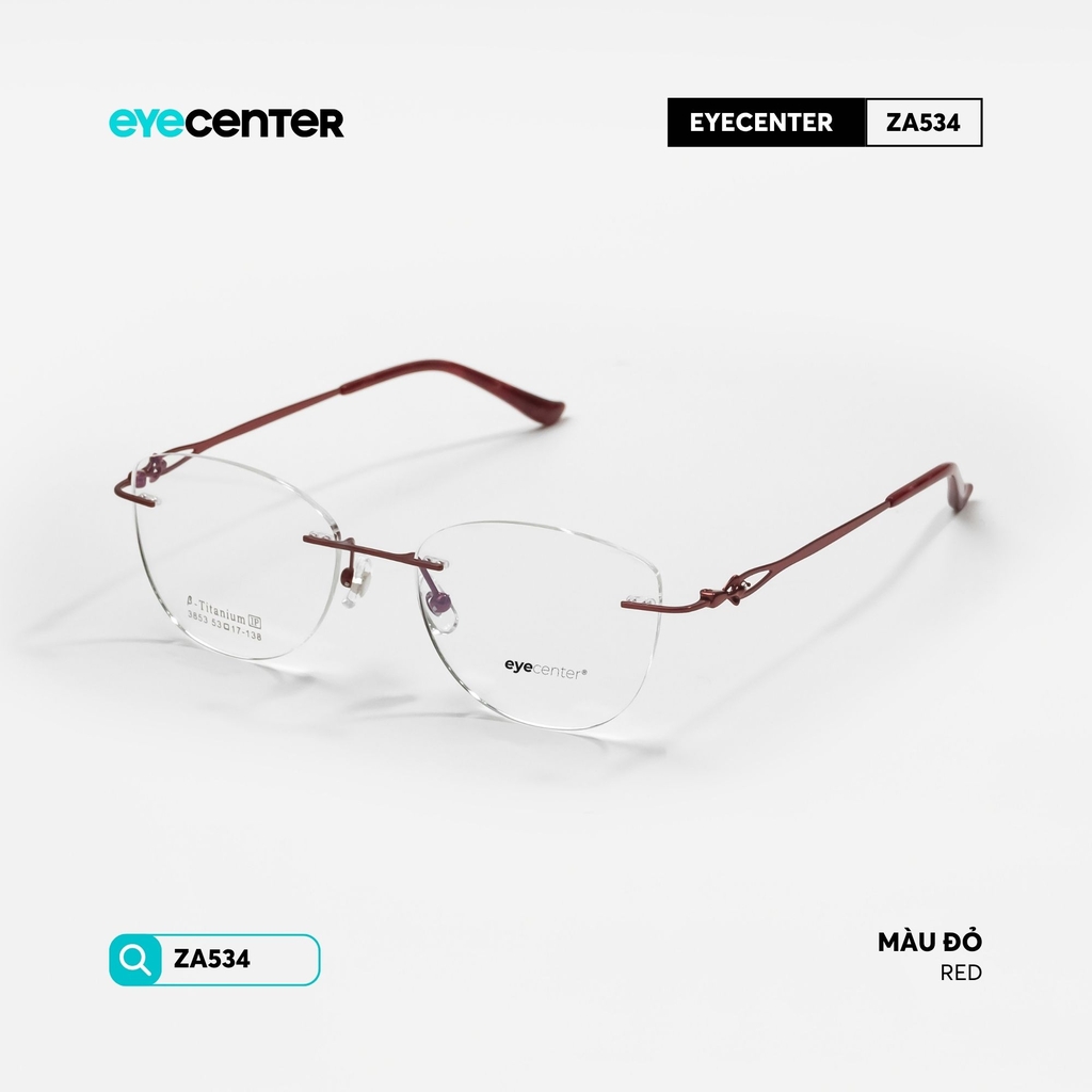 [ZA534] Gọng kính nữ không viền chất liệu Titanium chống gỉ by Eye Center Vietnam