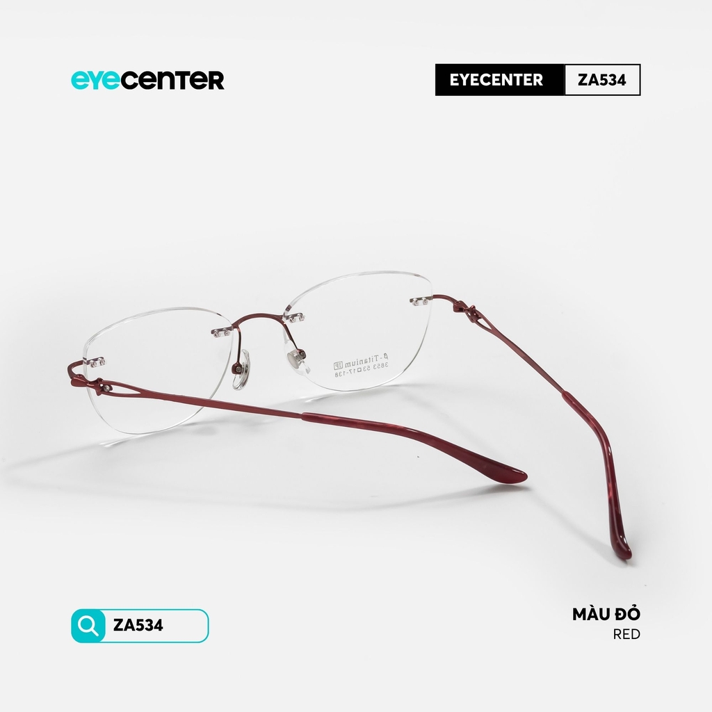 [ZA534] Gọng kính nữ không viền chất liệu Titanium chống gỉ by Eye Center Vietnam