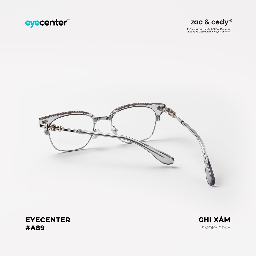 [A89] Gọng kính cận nam nữ chính hãng ZAC & CODY nhựa phối kim loại 2237 by Eye Center Vietnam