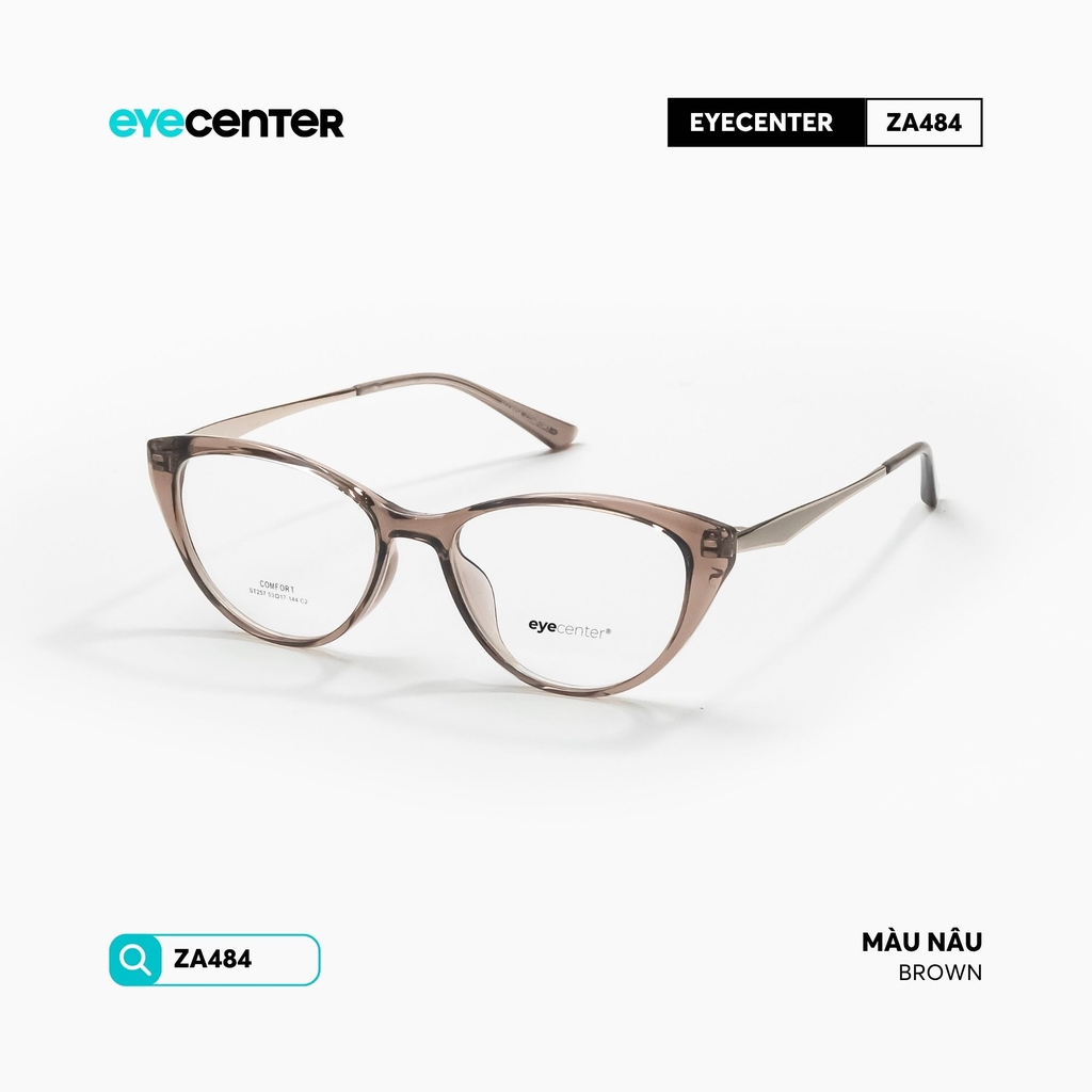 [ZA484] Gọng kính cận mắt mèo nữ chất liệu nhựa phối kim loại chống gỉ by Eye Center Vietnam
