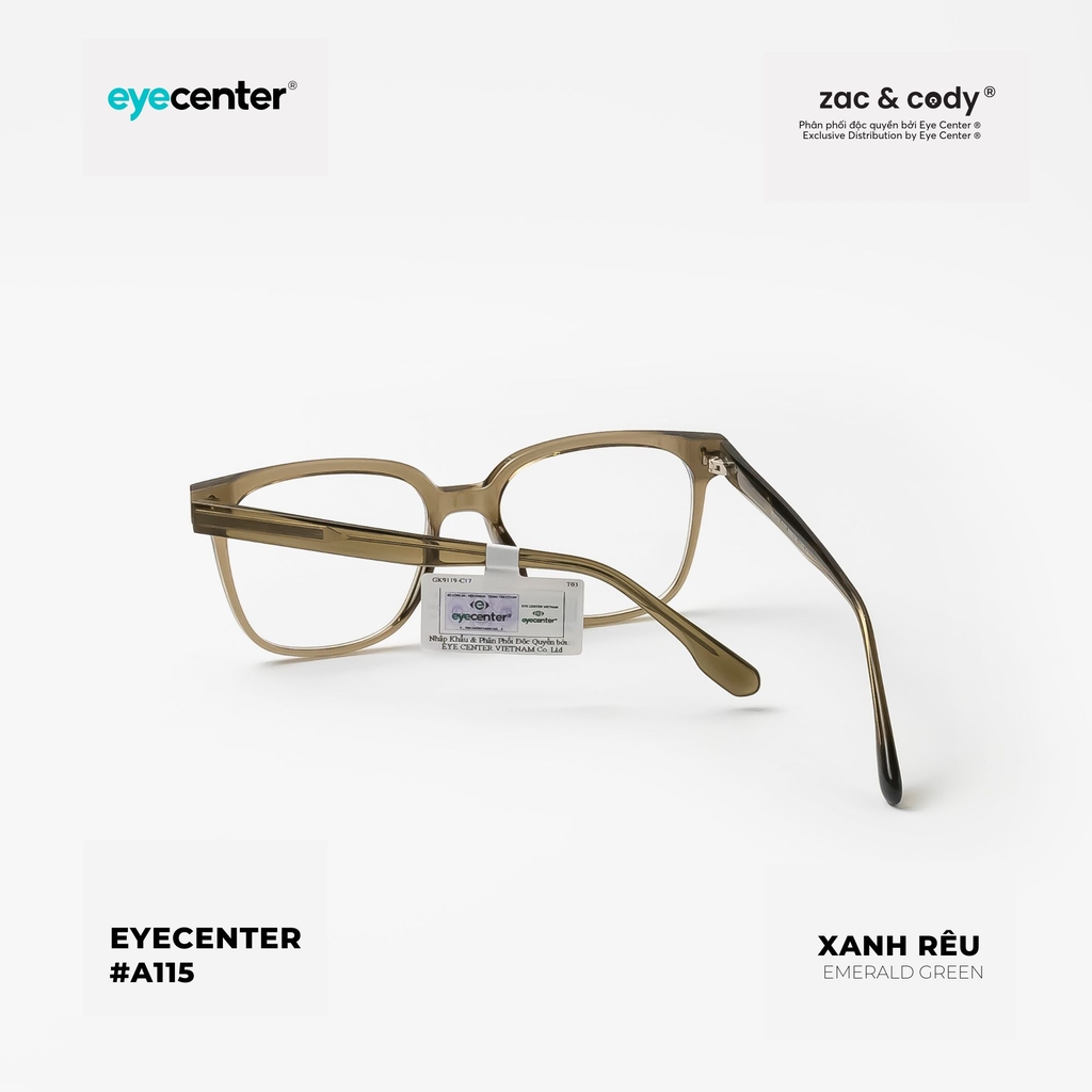 [A115]  Gọng kính cận nam nữ chính hãng ZAC & CODY 9119 by Eye Center Vietnam