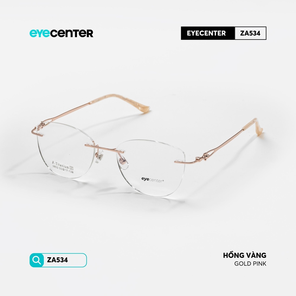 [ZA534] Gọng kính nữ không viền chất liệu Titanium chống gỉ by Eye Center Vietnam