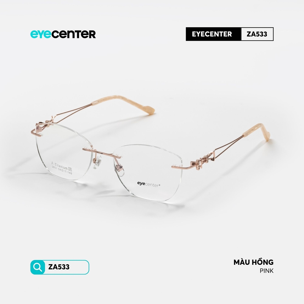 [ZA533] Gọng kính nữ không viền chất liệu Titanium chống gỉ by Eye Center Vietnam