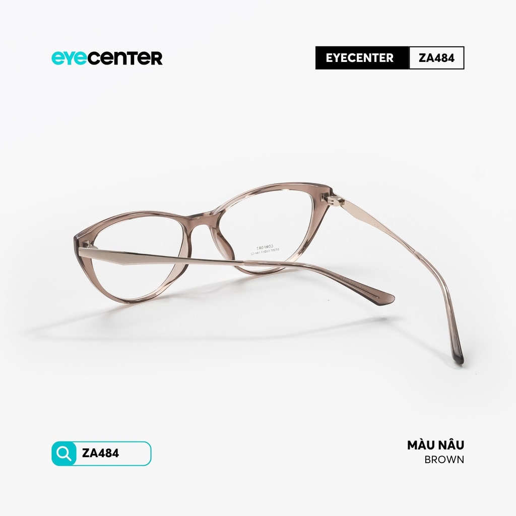 [ZA484] Gọng kính cận mắt mèo nữ chất liệu nhựa phối kim loại chống gỉ by Eye Center Vietnam