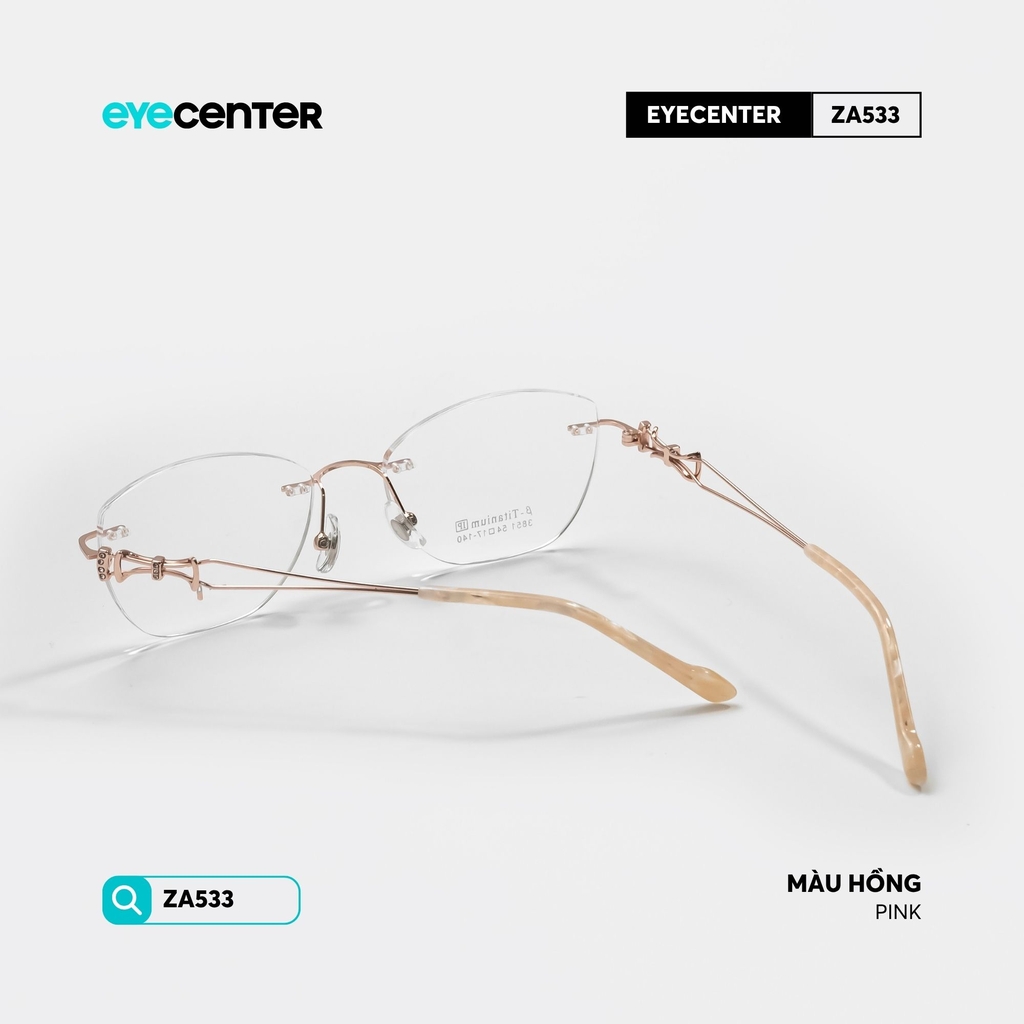 [ZA533] Gọng kính nữ không viền chất liệu Titanium chống gỉ by Eye Center Vietnam