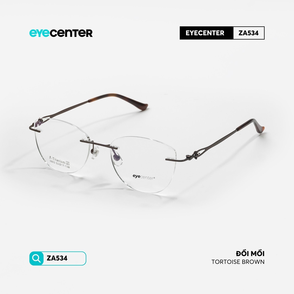 [ZA534] Gọng kính nữ không viền chất liệu Titanium chống gỉ by Eye Center Vietnam