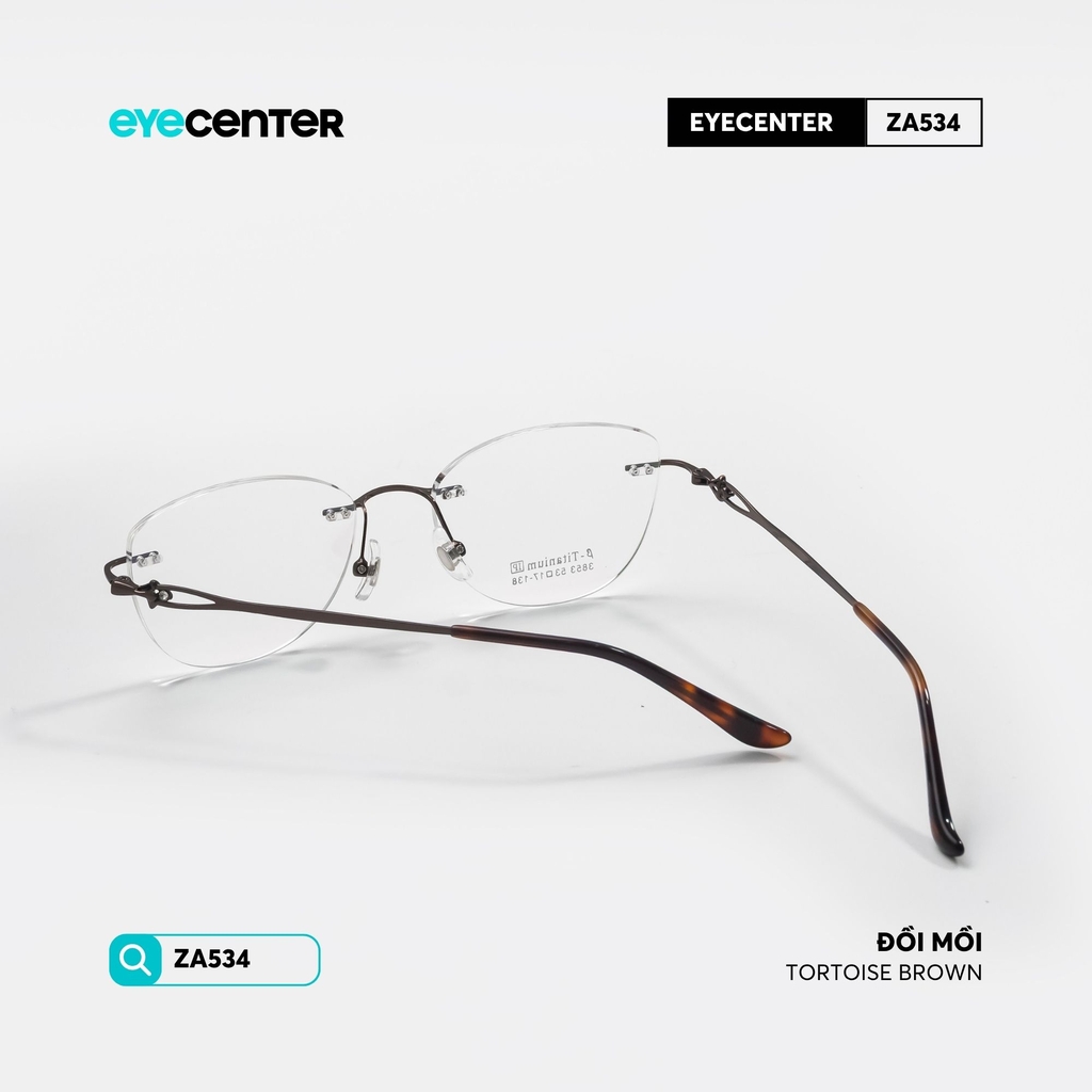 [ZA534] Gọng kính nữ không viền chất liệu Titanium chống gỉ by Eye Center Vietnam