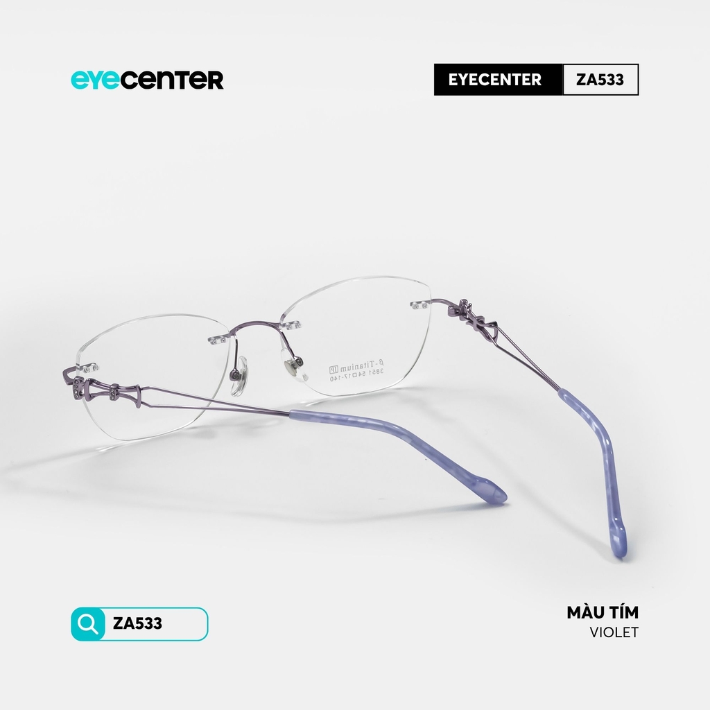 [ZA533] Gọng kính nữ không viền chất liệu Titanium chống gỉ by Eye Center Vietnam