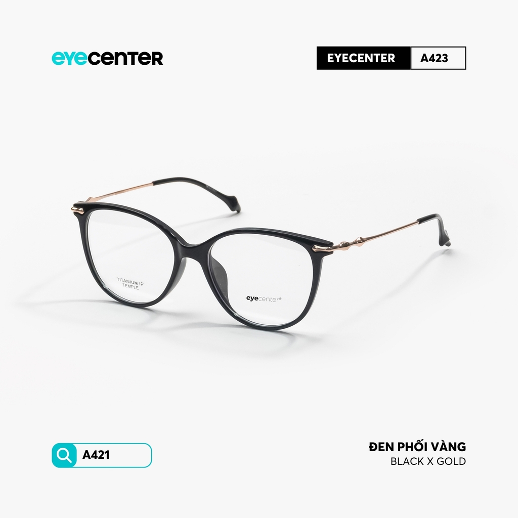 [VA423] Gọng kính cận mắt mèo nữ chất liệu nhựa phối kim loại chống gỉ by Eye Center Vietnam