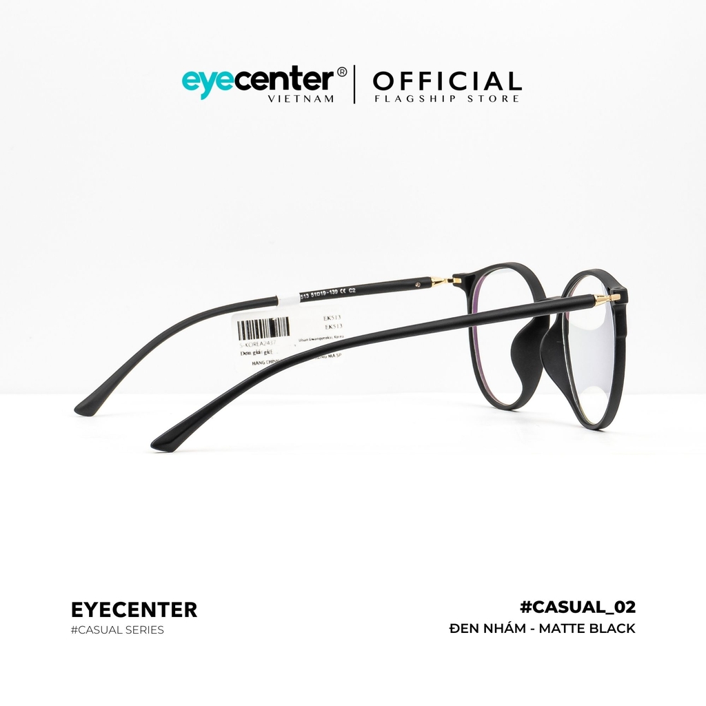 [K02]Gọng kính cận nam nữ chính hãng EYECENTER nhựa dẻo chống gãy siêu nhẹ K02 TR90 EK 513 by Eye Center Vietnam