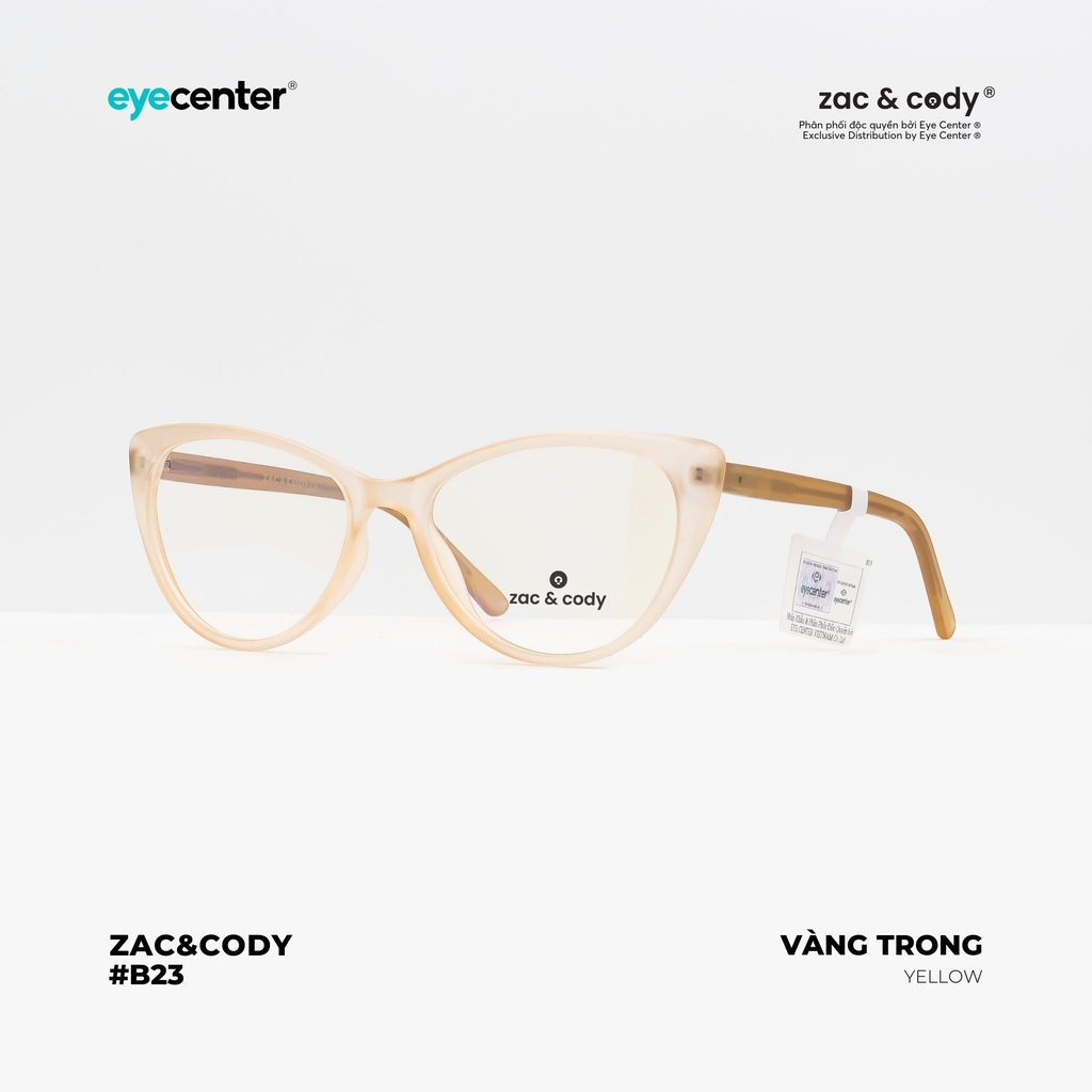 [B23] Gọng kính chính hãng ZAC & CODY dáng mắt mèo lõi thép chống gãy cao cấp original.23 ZC P8013 by Eye Center Vietnam