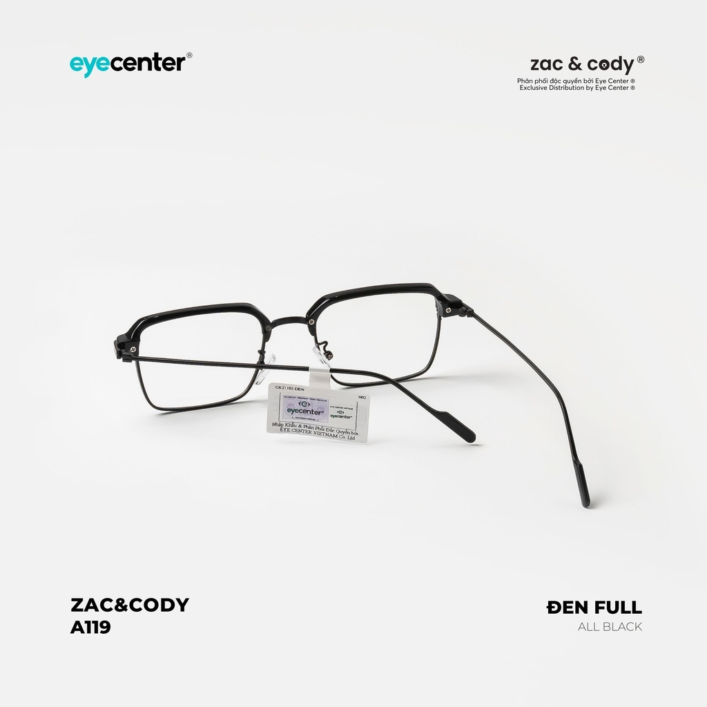 [A119] Gọng kính cận chính hãng ZAC & CODY kim loại chống gỉ 21102 by Eye Center Vietnam