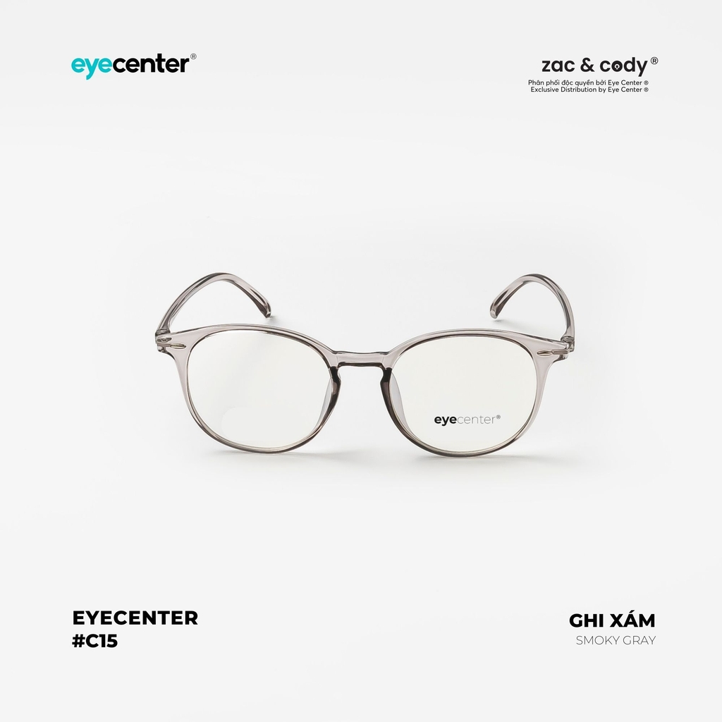 [C15]Gọng kính cận nam nữ chính hãng EYECENTER nhựa dẻo chống gãy siêu nhẹ  EC 215 by Eye Center Vietnam