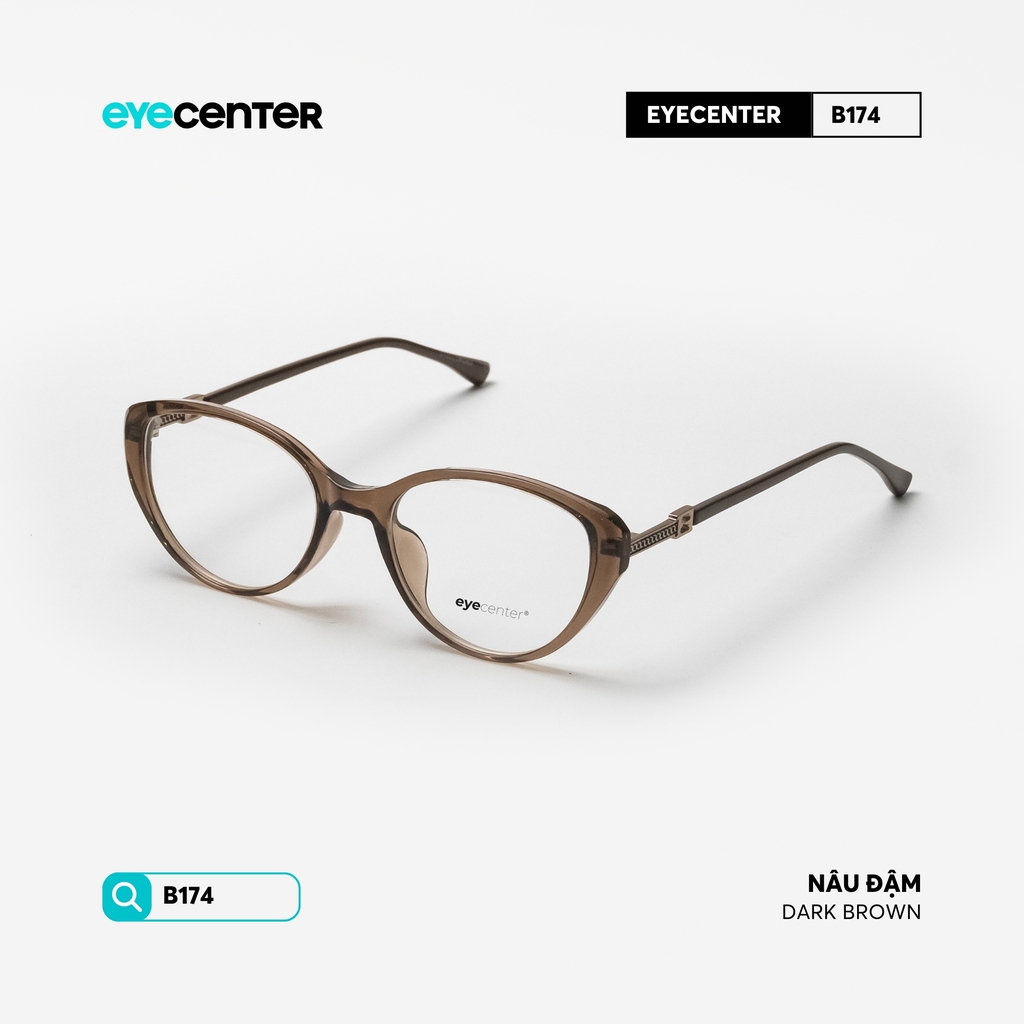 [B174] Gọng kính cận mắt mèo nữ chất liệu nhựa phối kim loại chống gỉ by Eye Center Vietnam