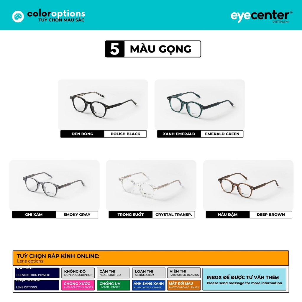 [A117] Gọng kính cận chính hãng ZAC & CODY lõi thép chống gãy 2236 by Eye Center Vietnam