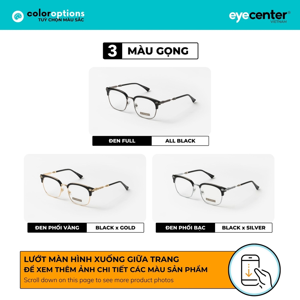 [A88] Gọng kính cận nam nữ chính hãng ZAC & CODY nhựa phối kim loại 2266 by Eye Center Vietnam