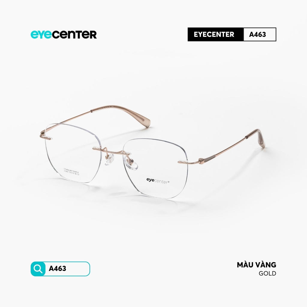 [VA463] Gọng kính cận khoan nam nữ chất liệu Titanium siêu nhẹ chống gãy by Eye Center Vietnam