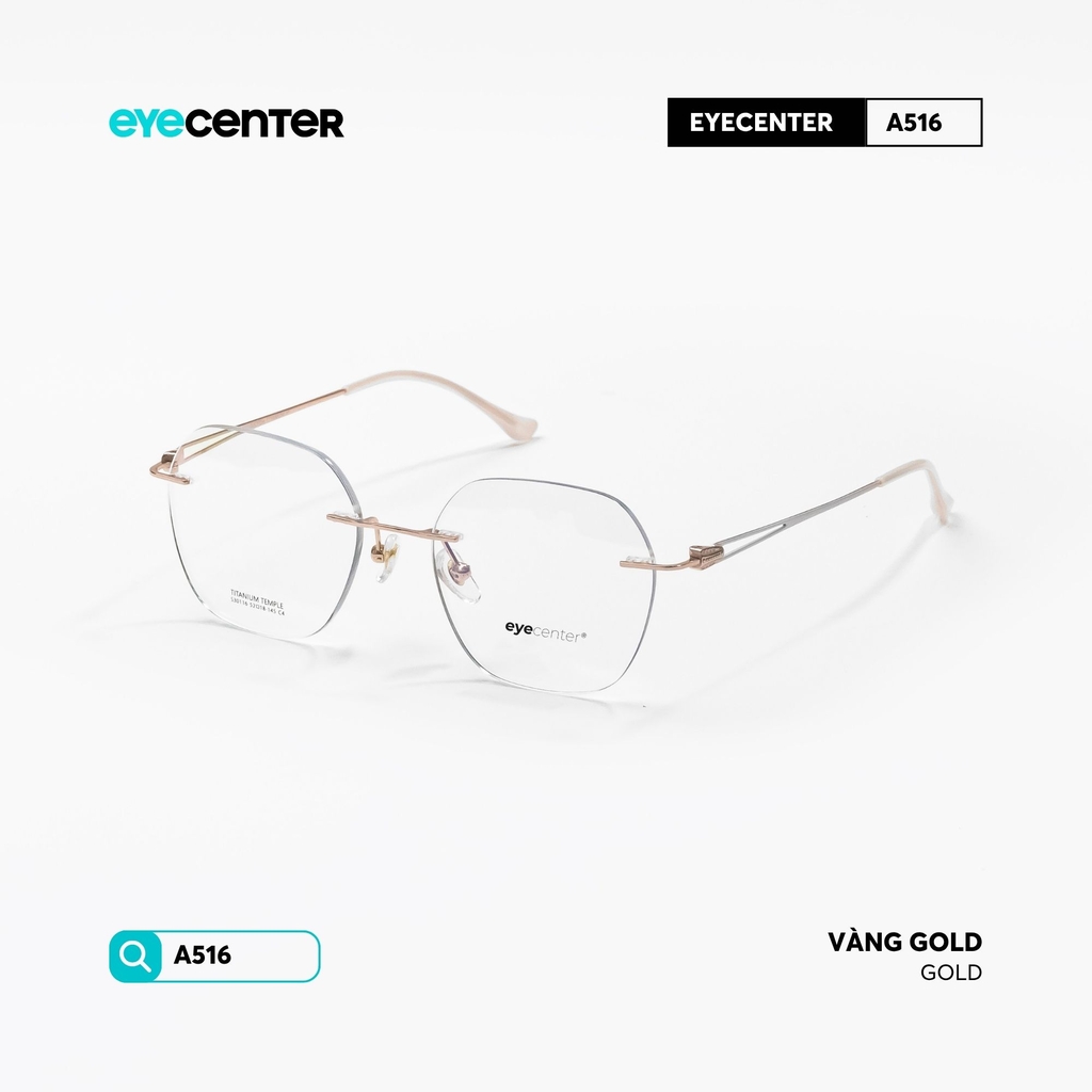 [A516] Gọng kính cận không viền nam nữ Titanium siêu nhẹ chống gỉ by Eye Center Vietnam