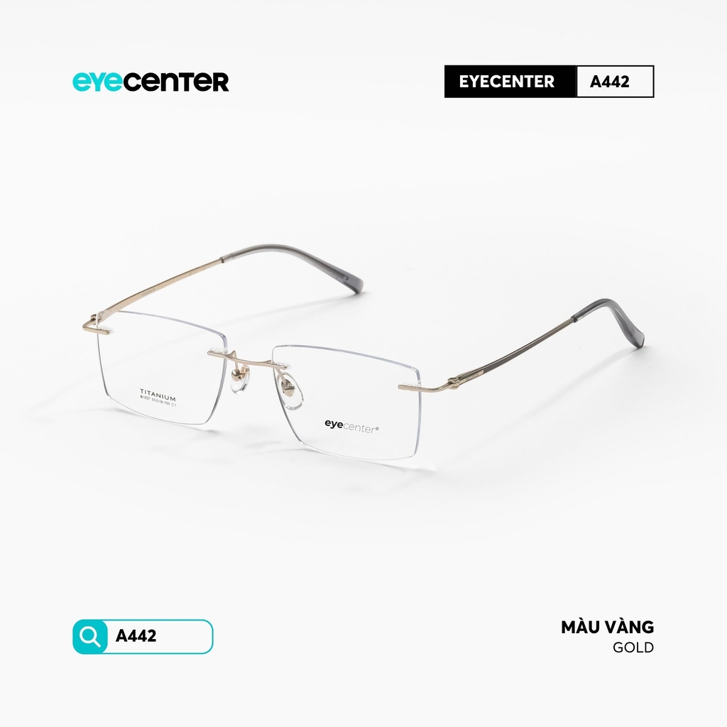 [ZA442] Gọng kính cận không viền nam nữ TITANIUM siêu nhẹ chống gỉ by Eye Center Vietnam