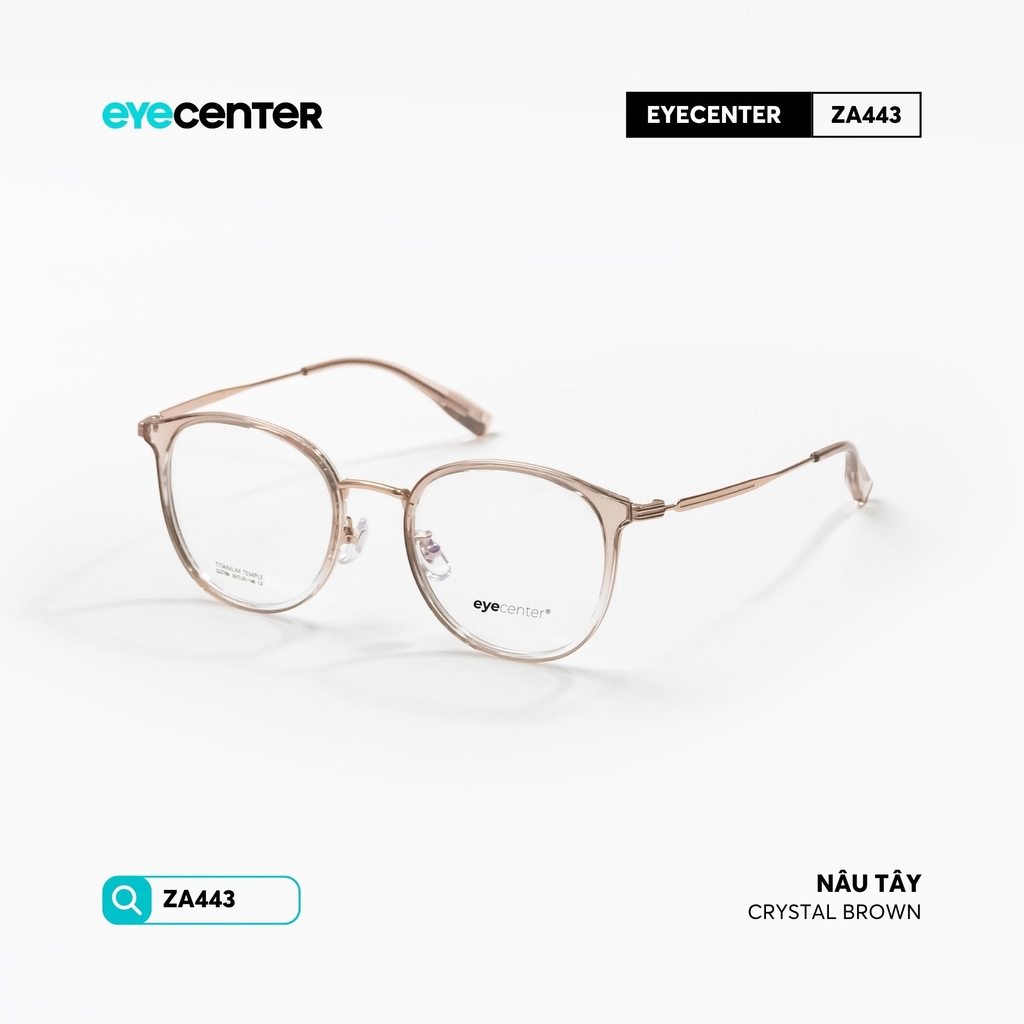 [ZA443] Gọng kính cận nữ chất liệu nhựa phối Titanium chống gỉ siêu nhẹ by Eye Center Vietnam