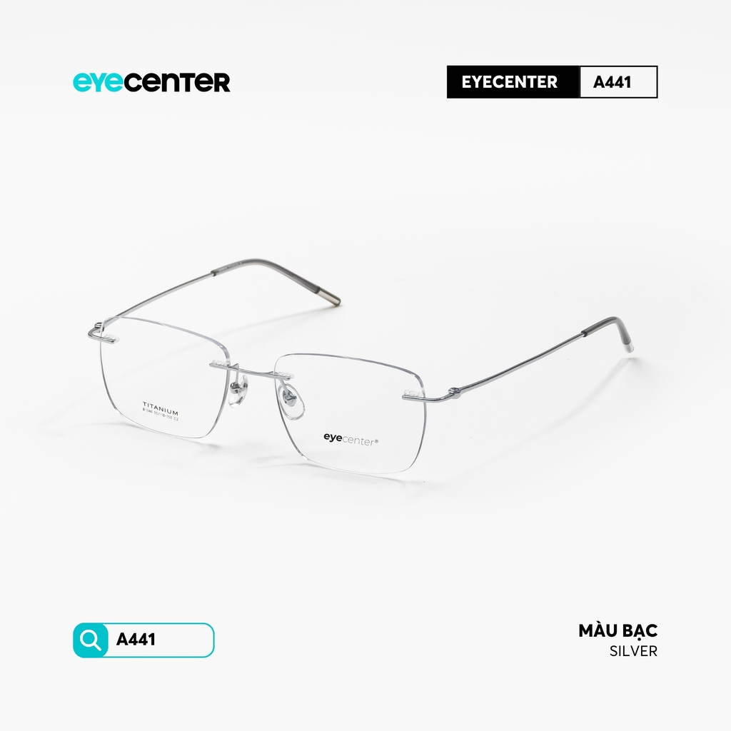 [ZA441] Gọng kính cận nam nữ không viền TITANIUM siêu nhẹ chống gỉ by Eye Center Vietnam
