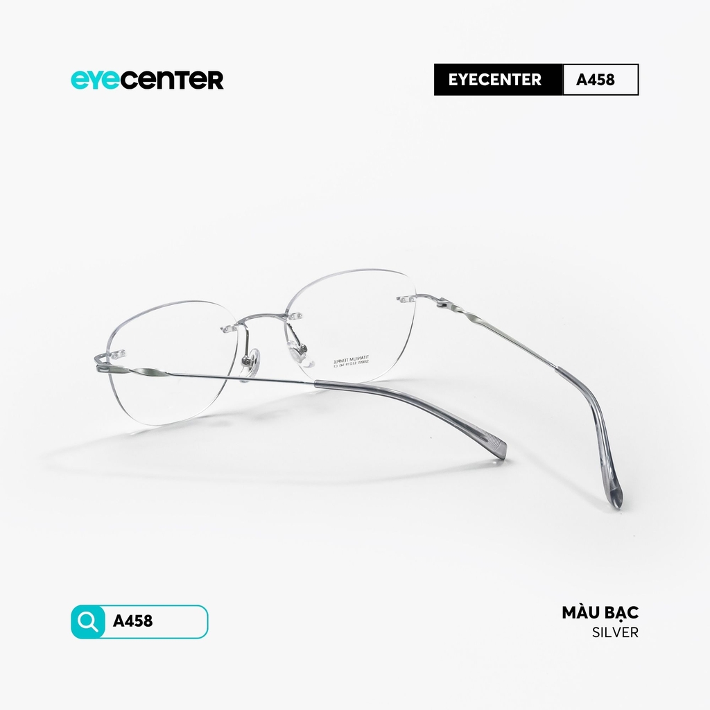 [A458] Gọng kính cận không viền TITANIUM siêu nhẹ chống gỉ by Eye Center Vietnam