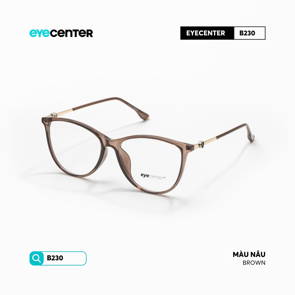 [B230] Gọng kính cận nữ mắt mèo chất  liệu nhựa phối kim loại chống gỉ by Eye Center Vietnam