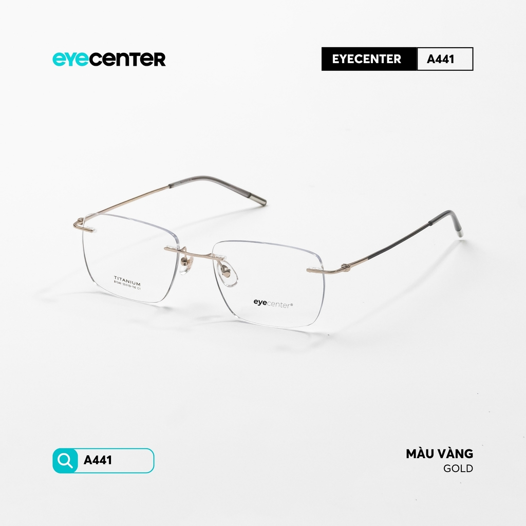 [ZA441] Gọng kính cận nam nữ không viền TITANIUM siêu nhẹ chống gỉ by Eye Center Vietnam