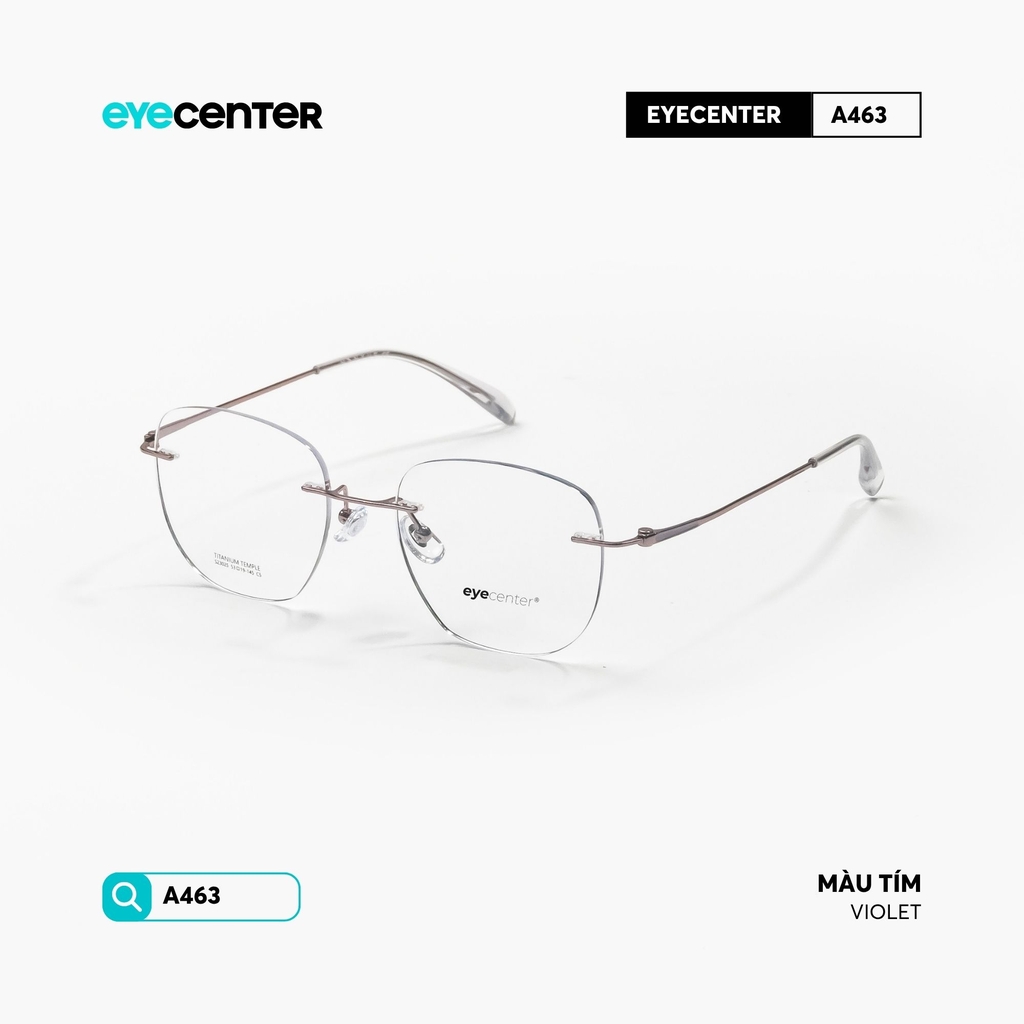 [VA463] Gọng kính cận khoan nam nữ chất liệu Titanium siêu nhẹ chống gãy by Eye Center Vietnam