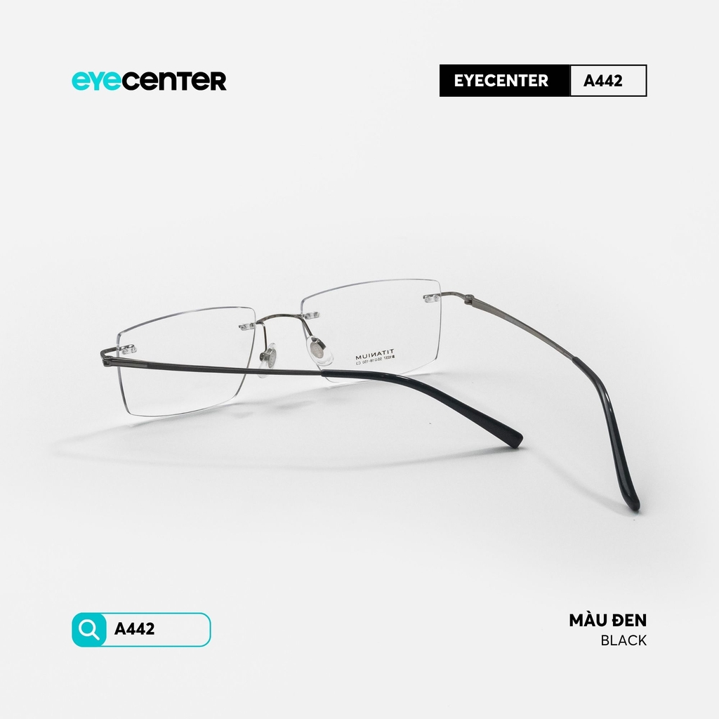[ZA442] Gọng kính cận không viền nam nữ TITANIUM siêu nhẹ chống gỉ by Eye Center Vietnam