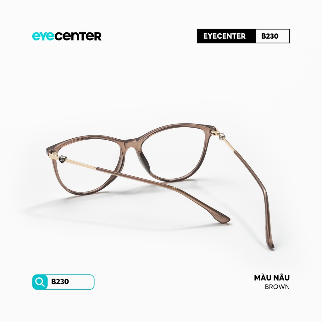 [B230] Gọng kính cận nữ mắt mèo chất  liệu nhựa phối kim loại chống gỉ by Eye Center Vietnam