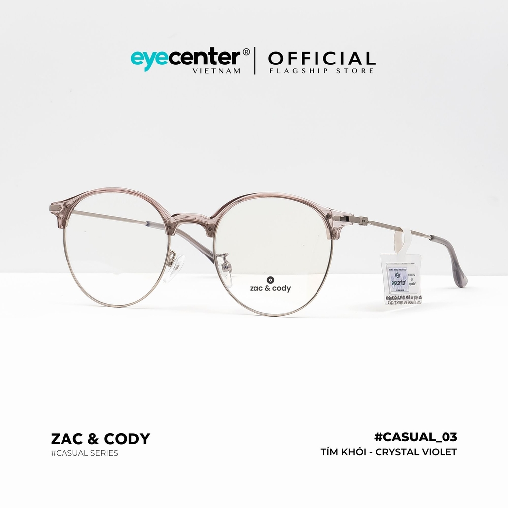 [C03] Gọng kính cận nam nữ chính hãng ZAC & CODY kim loại chống gỉ nhiều màu casual.03 2736 by Eye Center Vietnam