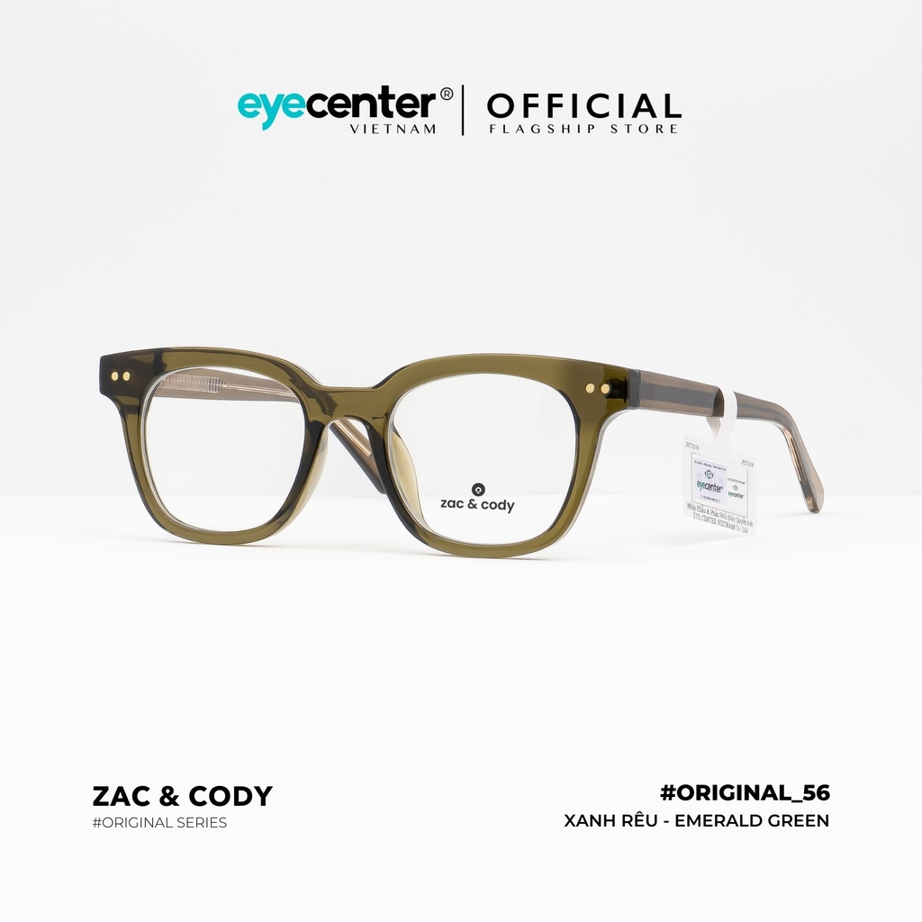 [B56][H135-6022]Gọng kính cận nam nữ  chính hãng ZAC & CODY lõi thép chống gãy cao cấp original.56 ZC H 135 by Eye Center Vietnam