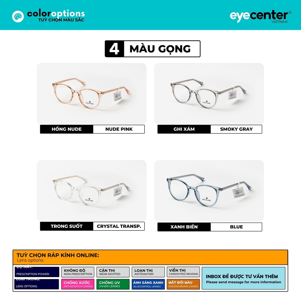 [B73] Gọng kính chính hãng Zac & Cody ZC 30039 by Eye Center Vietnam